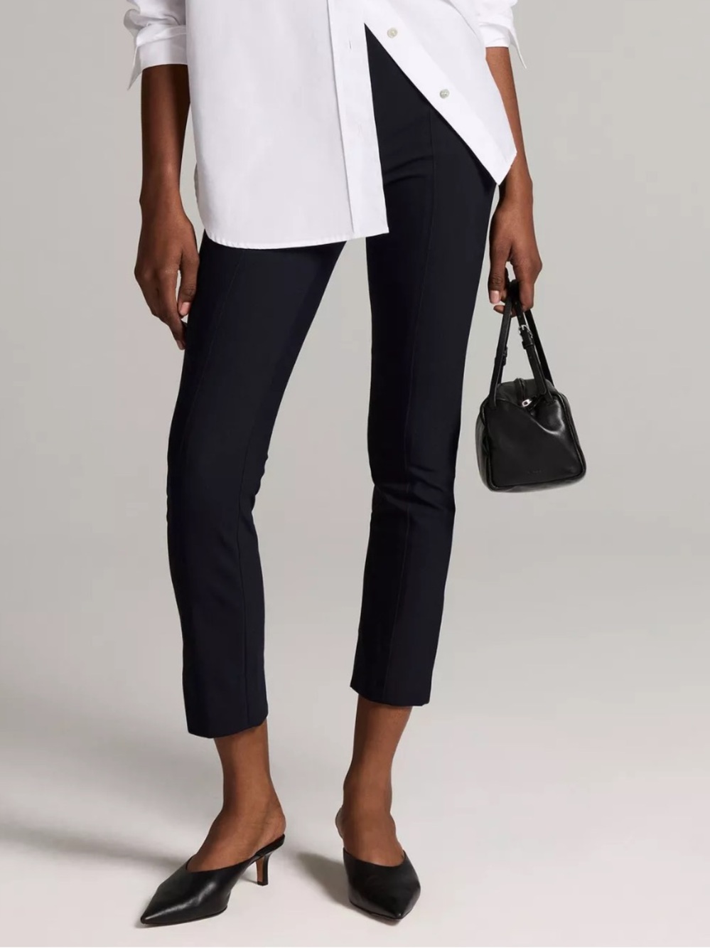 Vince Bobbi High-Rise Stitch-Seam Ponte Leggings | Coastal Blue | M
